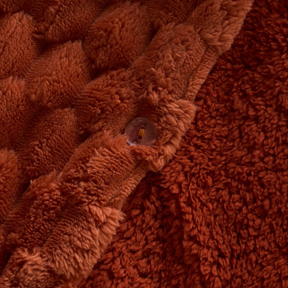 OHS Waffle Fleece Duvet Cover Set - Rust>