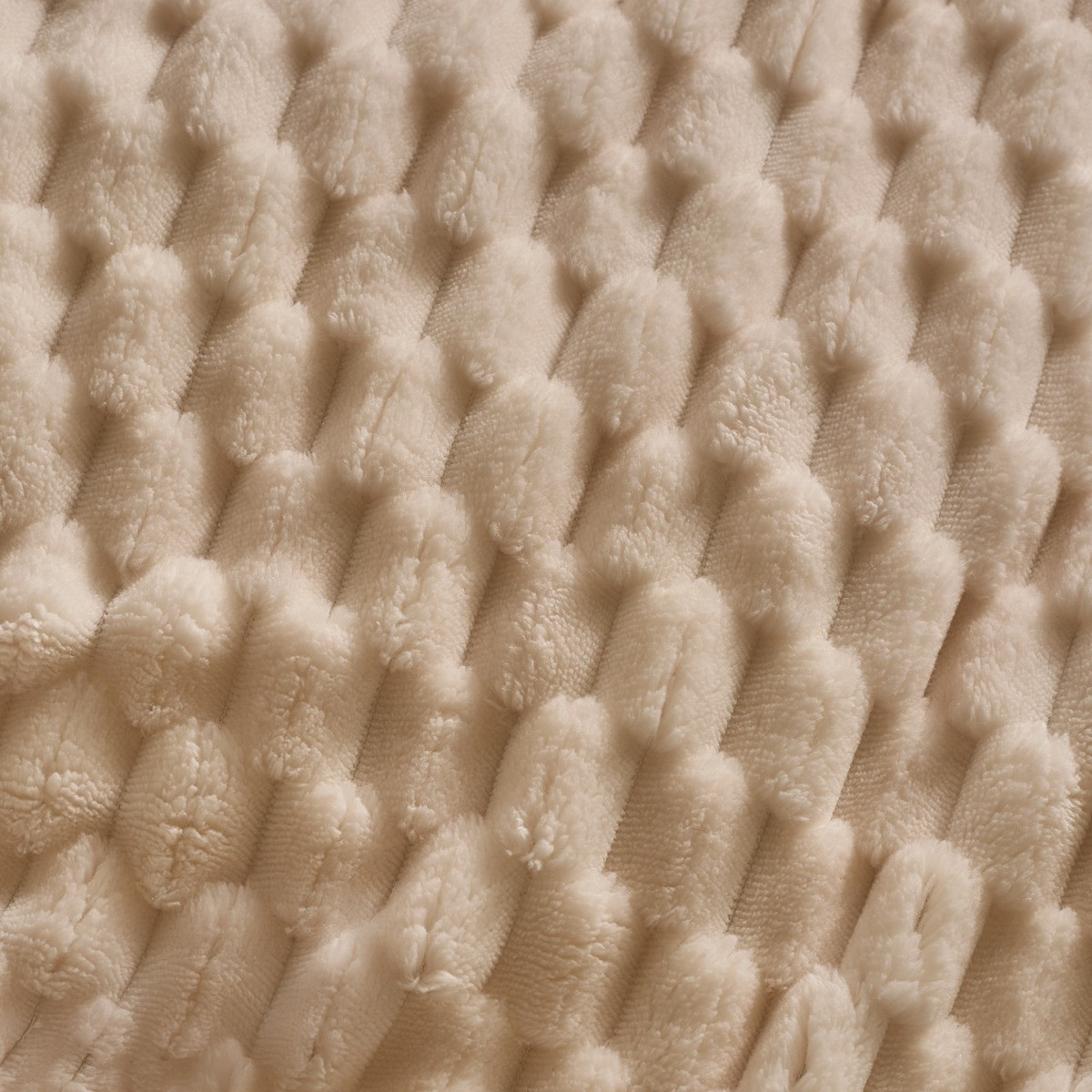 OHS Waffle Fleece Duvet Cover Set - Cream>