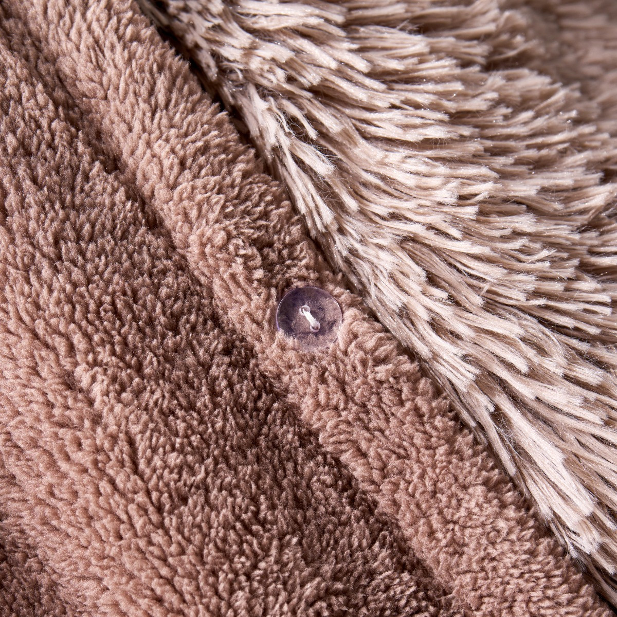 OHS Fluffy Fleece Duvet Cover Set - Natural>