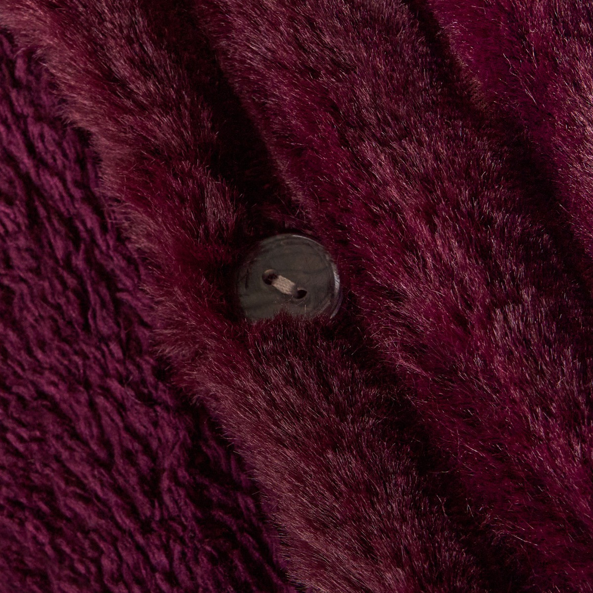 OHS Ribbed Faux Fur Duvet Cover Set - Burgundy>