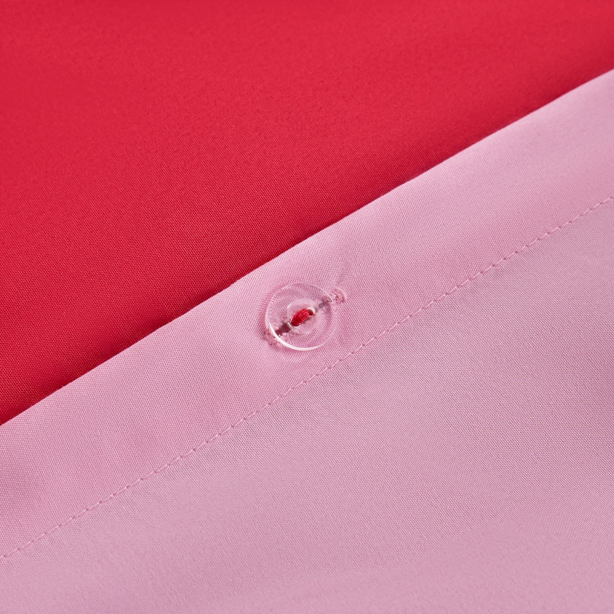 OHS Reversible Duvet Cover Set  - Pink/Red>