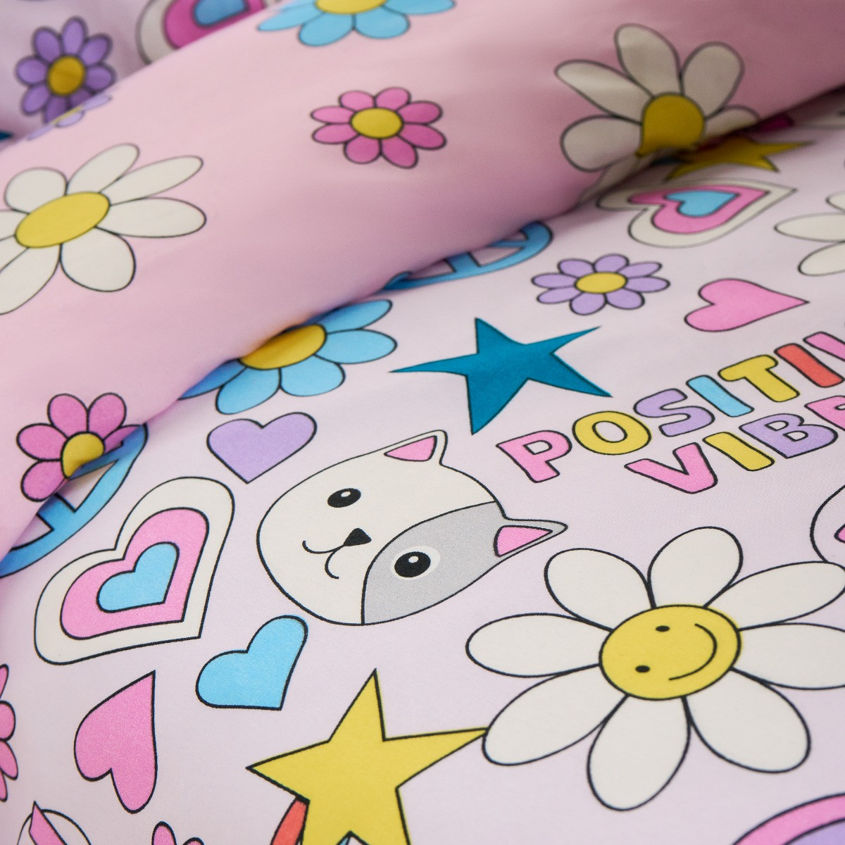 OHS Positive Vibes Duvet Cover Set - Multi>