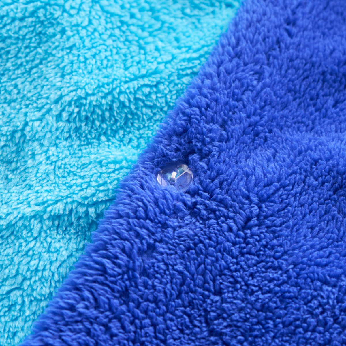 OHS Teddy Fleece Reversible Duvet Cover Set - Blue/Sea Blue >