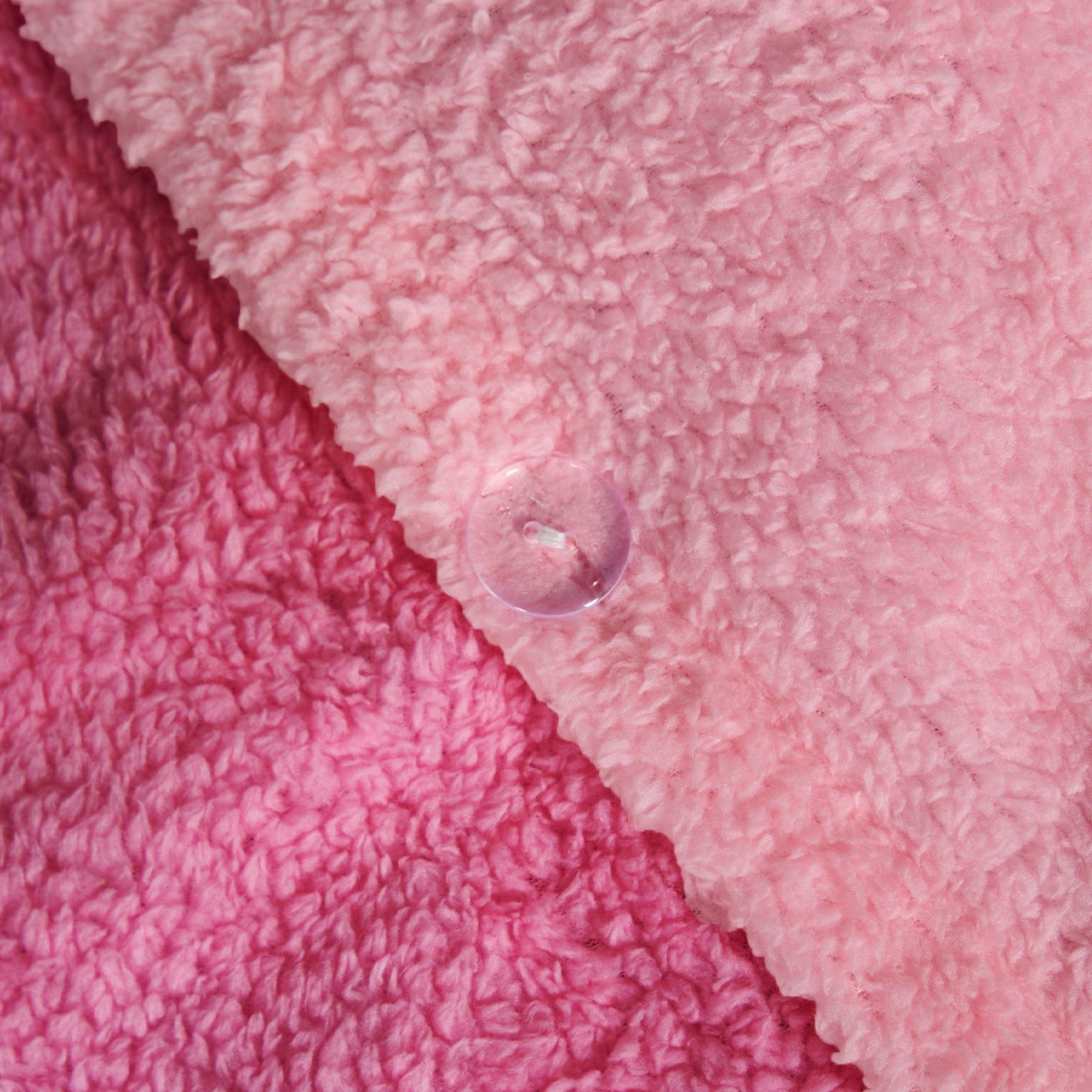 OHS Teddy Fleece Reversible Duvet Cover Set - Pink/ Bright Pink>