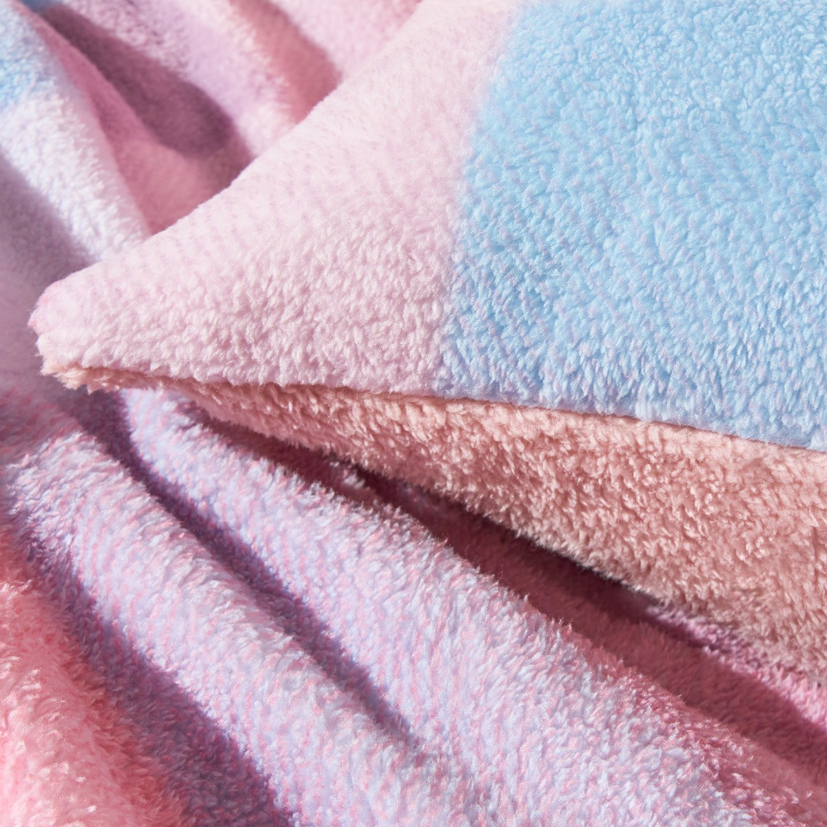 OHS Patchwork Check Teddy Duvet Set, Multi - Single>