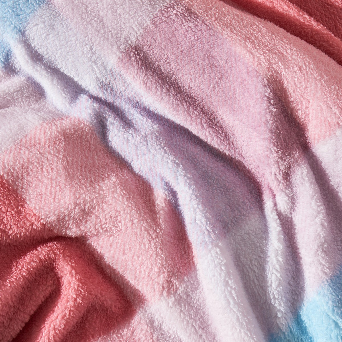 OHS Patchwork Check Teddy Duvet Set, Multi - Single>