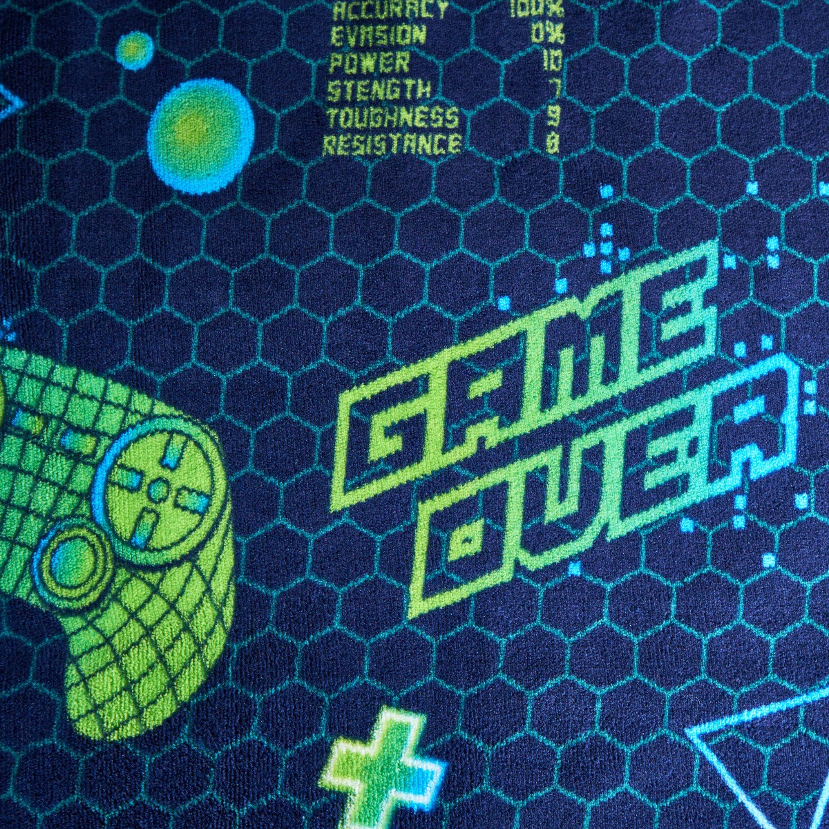 OHS Gaming Fleece Duvet Set - Navy/Green - Single>