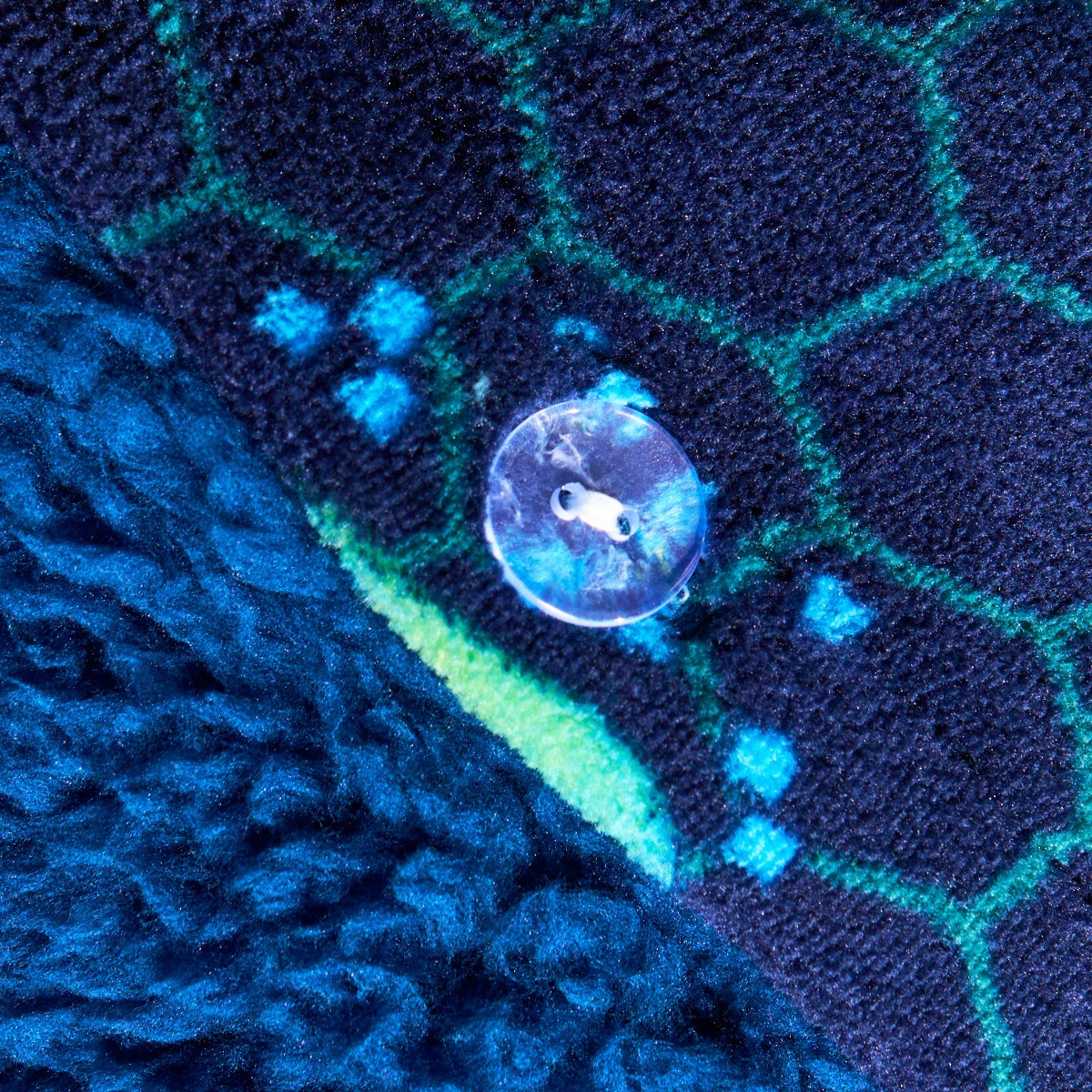 OHS Gaming Fleece Duvet Set - Navy/Green - Single>