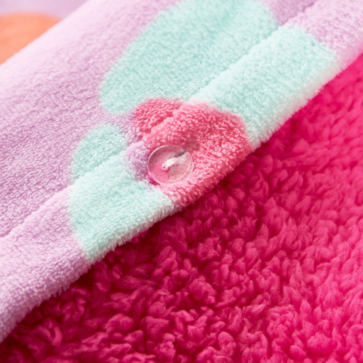 OHS Leopard Fleece Duvet Set, Lilac - Double >