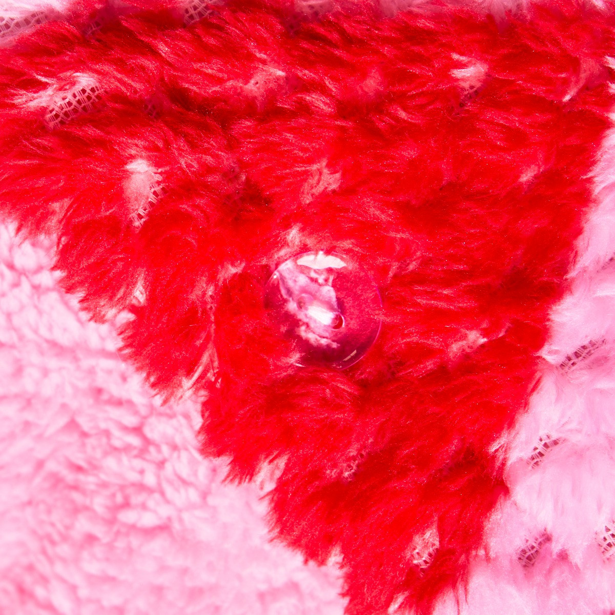 OHS Heart Print Waffle Fleece Duvet Cover Set - Pink/Red>