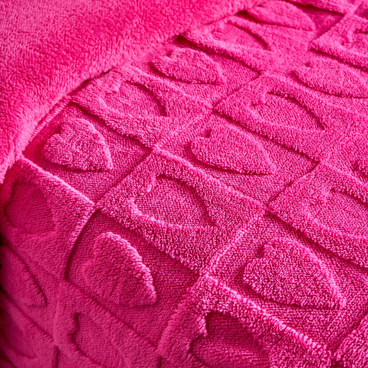 OHS Heart Tufted Fleece Duvet Cover Set - Hot Pink >