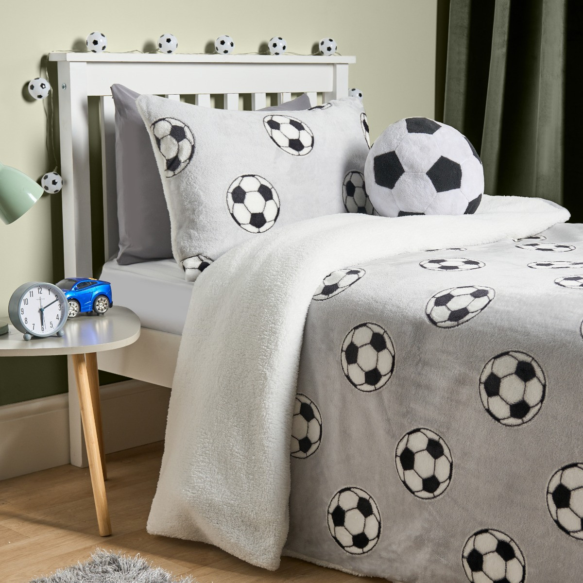 OHS Football Glow In The Dark Duvet Cover Set - Grey>