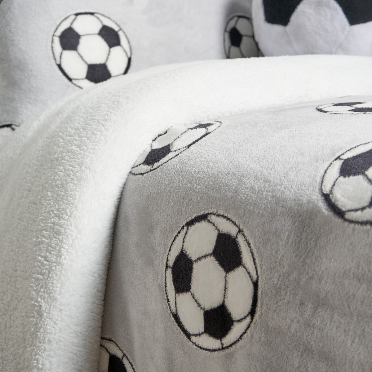 OHS Football Glow In The Dark Duvet Cover Set, Grey - Double>