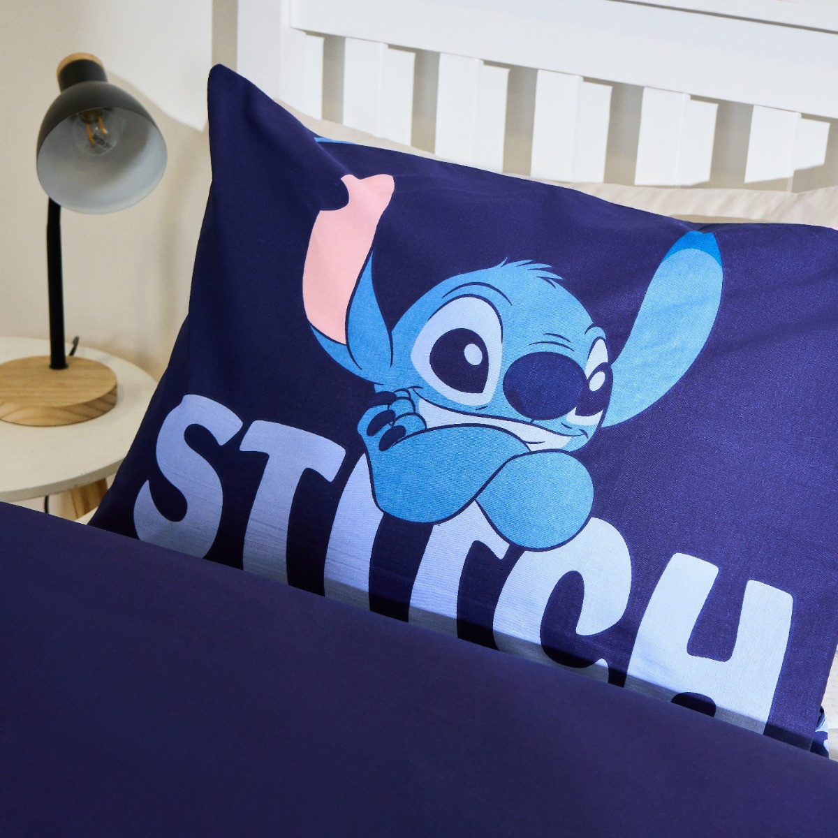 OHS Stitch Printed Duvet Cover Set, Blue - Single>