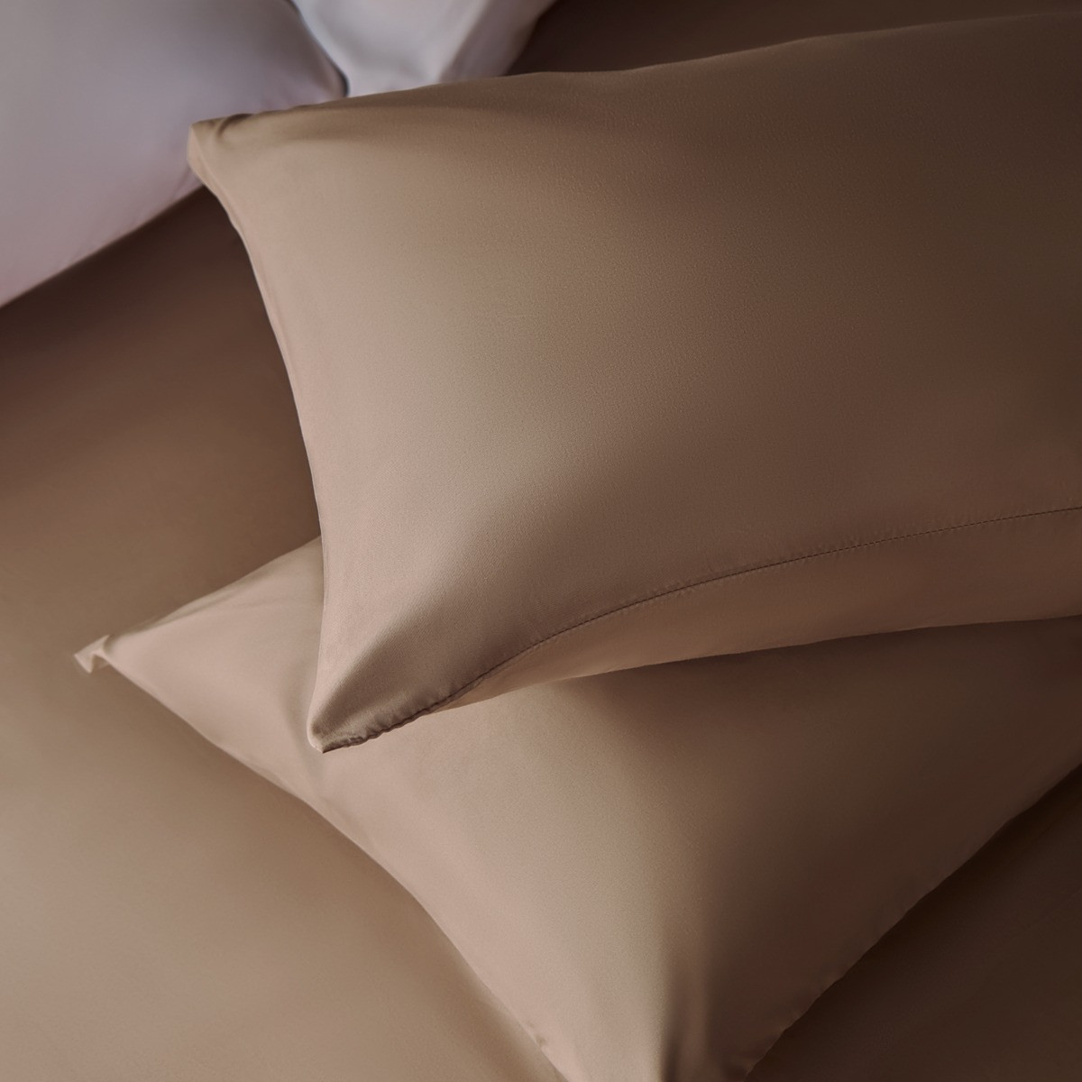 OHS 2 Pack Plain Dyed Housewife Pillowcases - Mink>