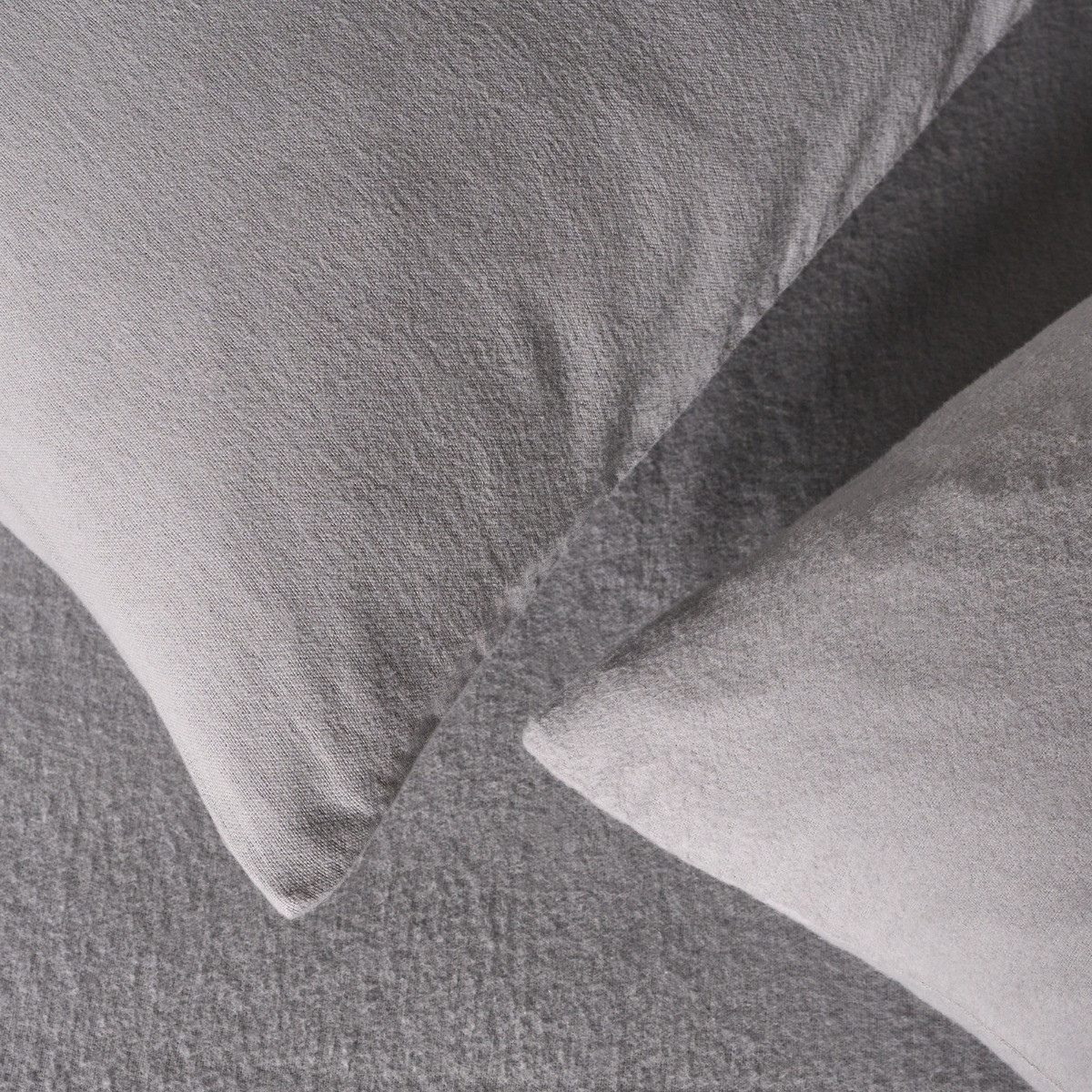 OHS 2 Pack Brushed Pillowcases - Grey>