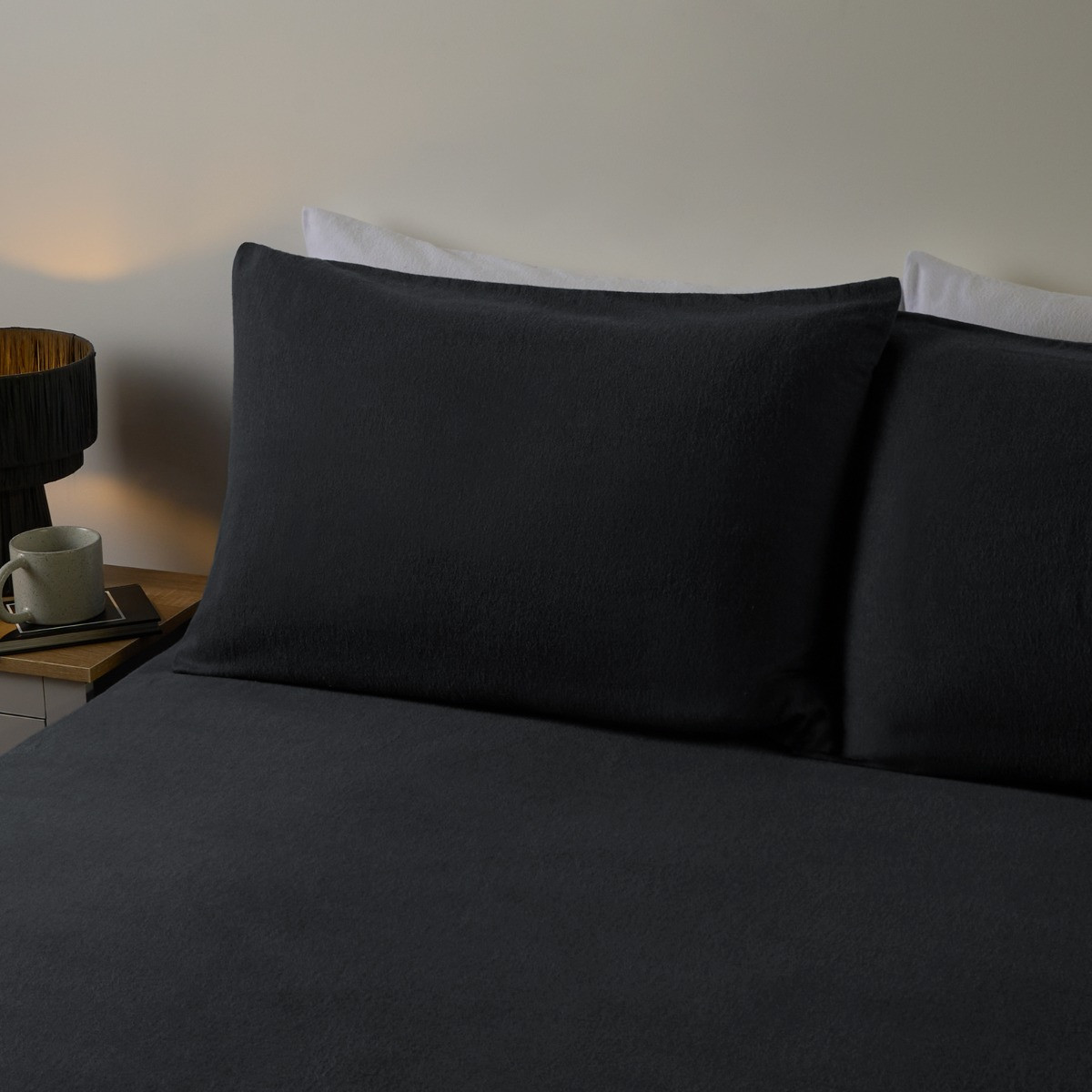 OHS 2 Pack Brushed Cotton Pillowcases - Charcoal>