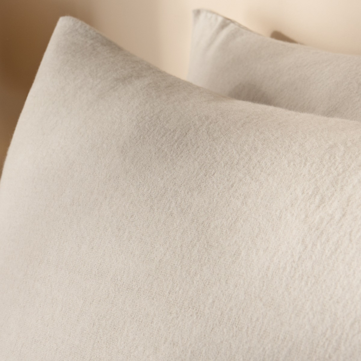 OHS Brushed Cotton Pillowcases, Natural - 2 Pack>
