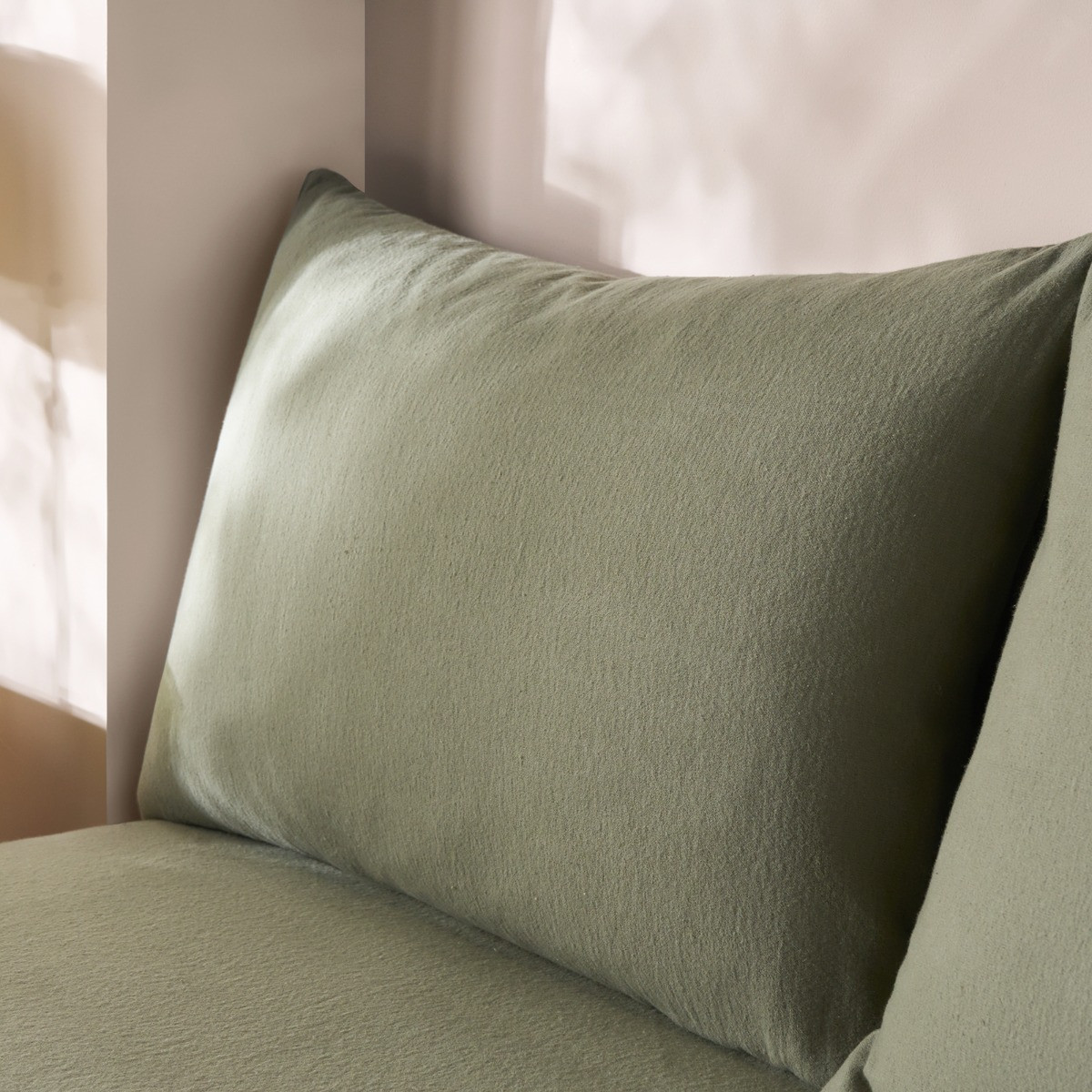 OHS Brushed Cotton Pillowcases, Woodland Green - 2 Pack>