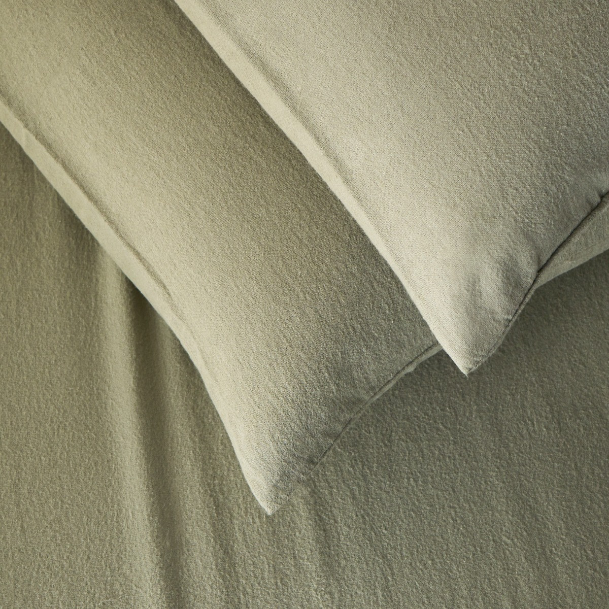 OHS Brushed Cotton Pillowcases, Woodland Green - 2 Pack>