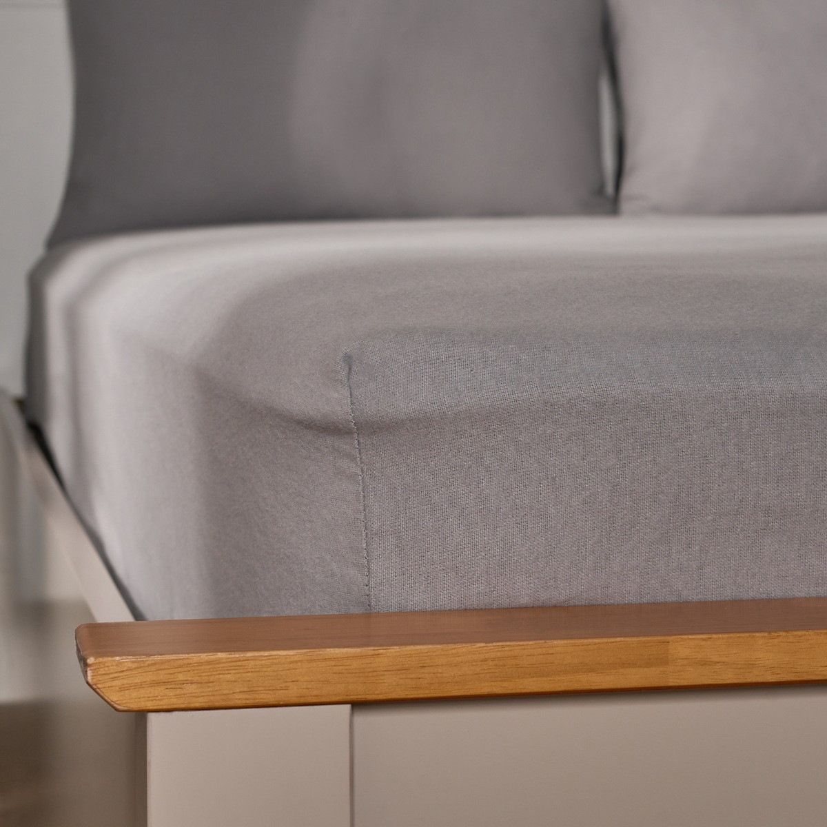 OHS Brushed Cotton Fitted Sheet - Grey>