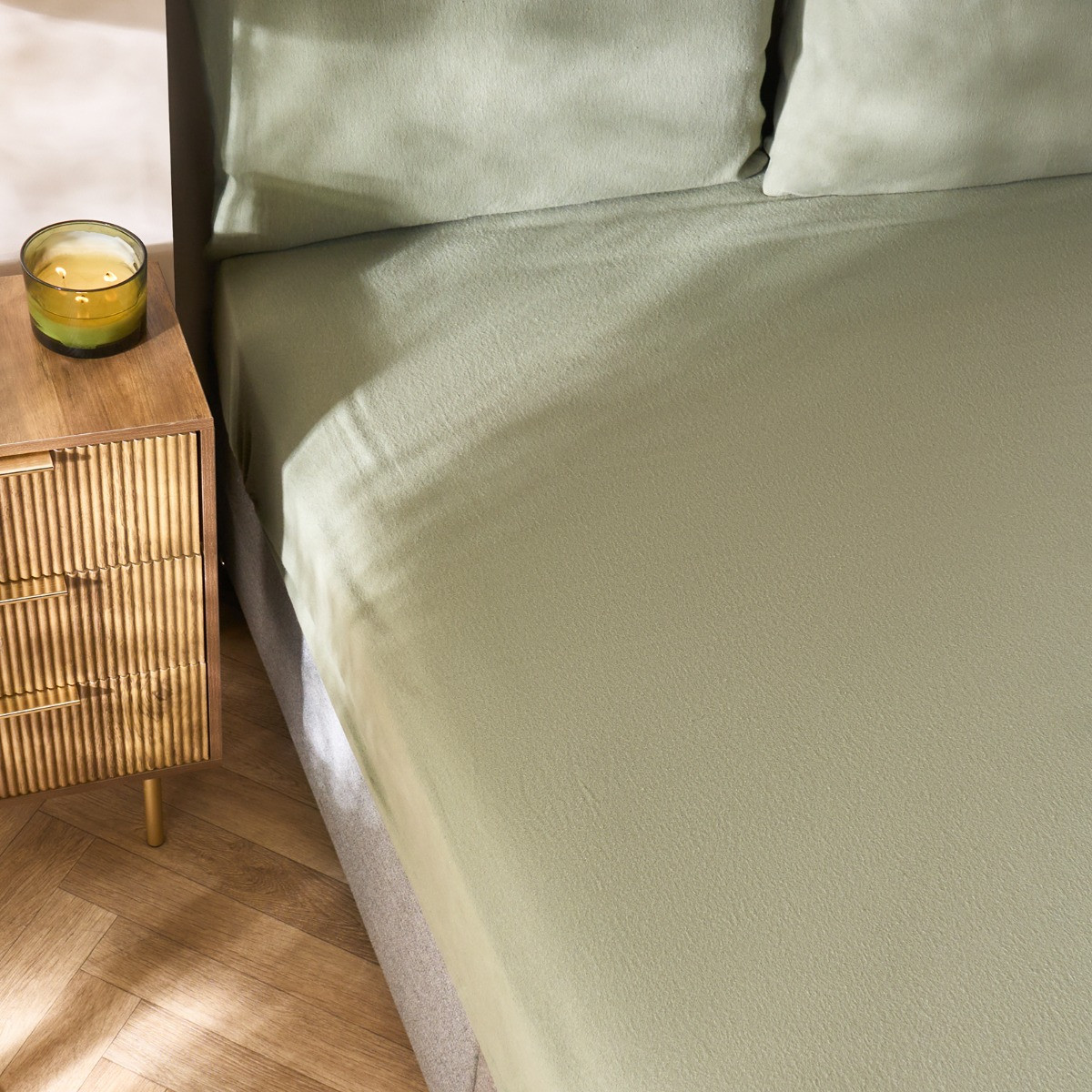 OHS Brushed Cotton Fitted Sheet - Woodland Green>