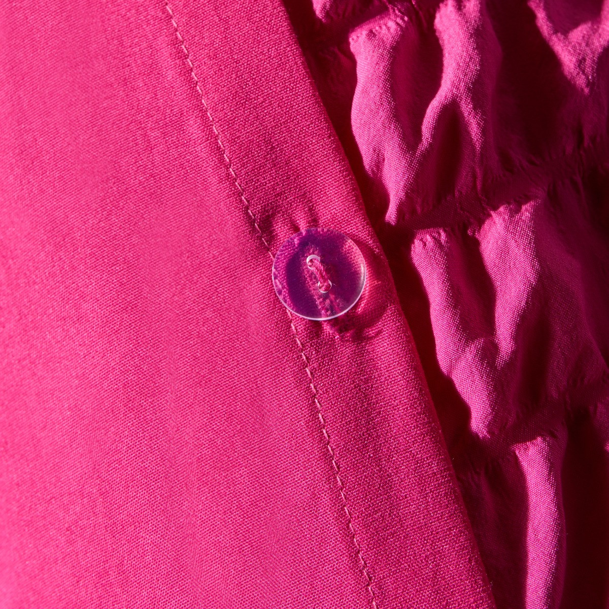 OHS Geometric Seersucker Duvet Cover Set, Hot Pink - King>