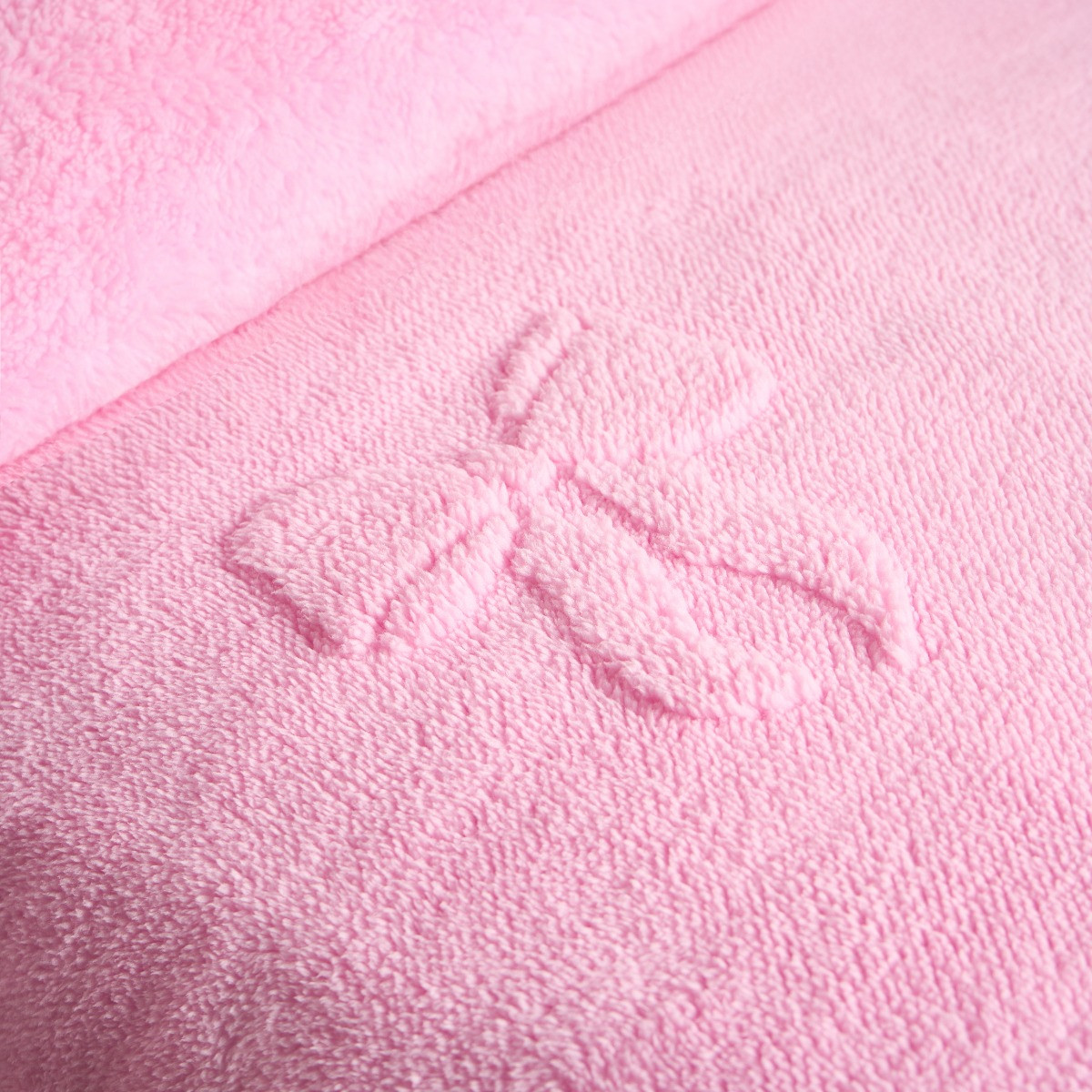OHS Bows Tufted Teddy Fleece Duvet Cover Set, Pink - Single>