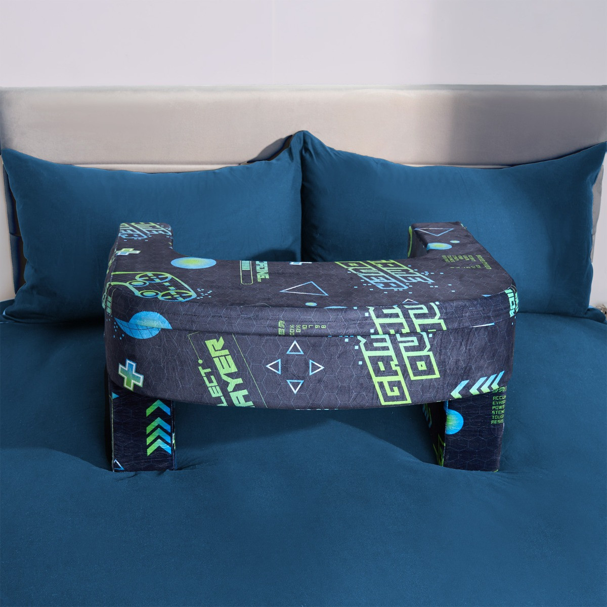 OHS Gaming Desk Lap Pillow - Green/Blue>