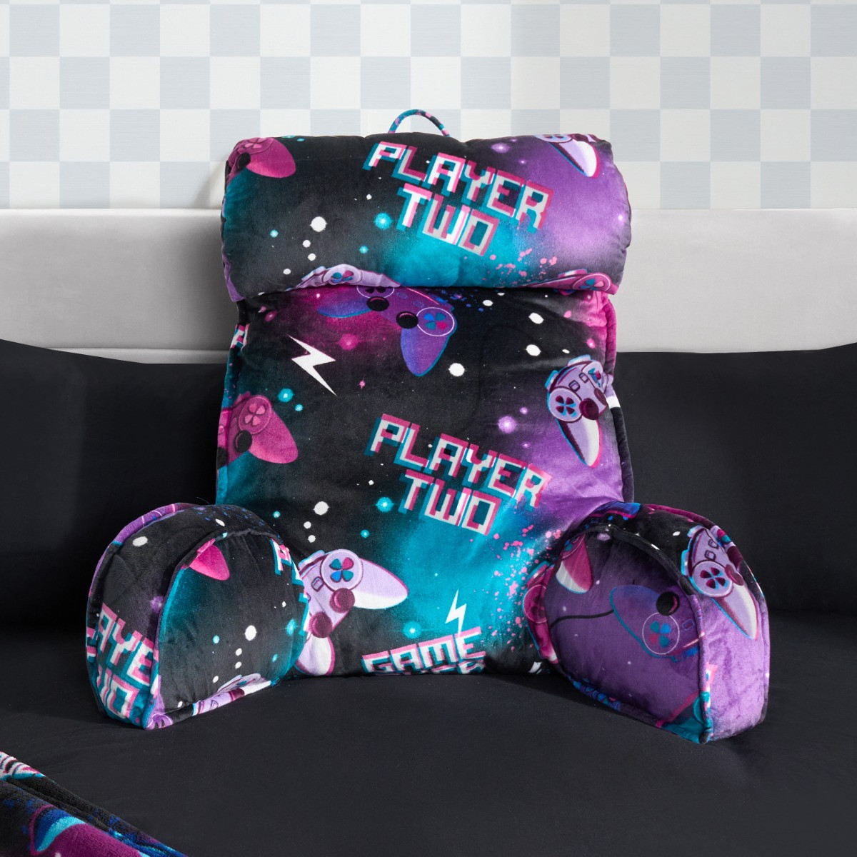 OHS Gaming Cuddle Cushion with Head Rest - Neon>