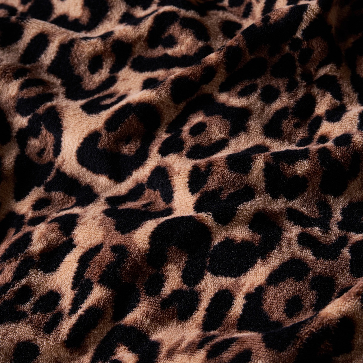 OHS Leopard Fleece Duvet Cover Set, Natural - Single>