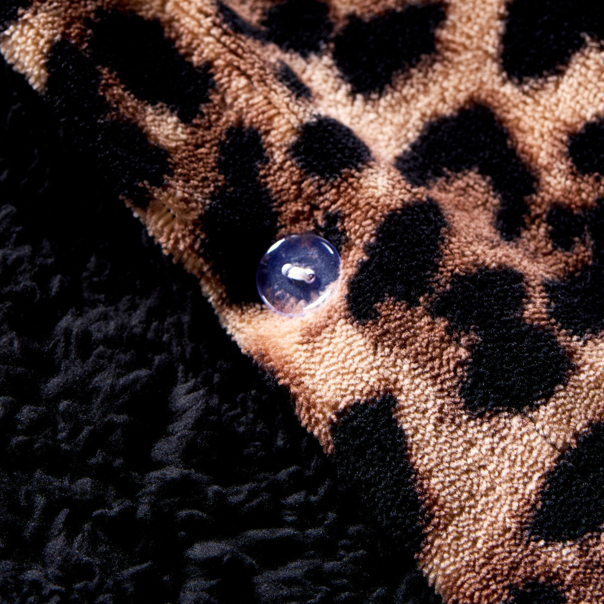 OHS Leopard Fleece Duvet Cover Set - Natural>