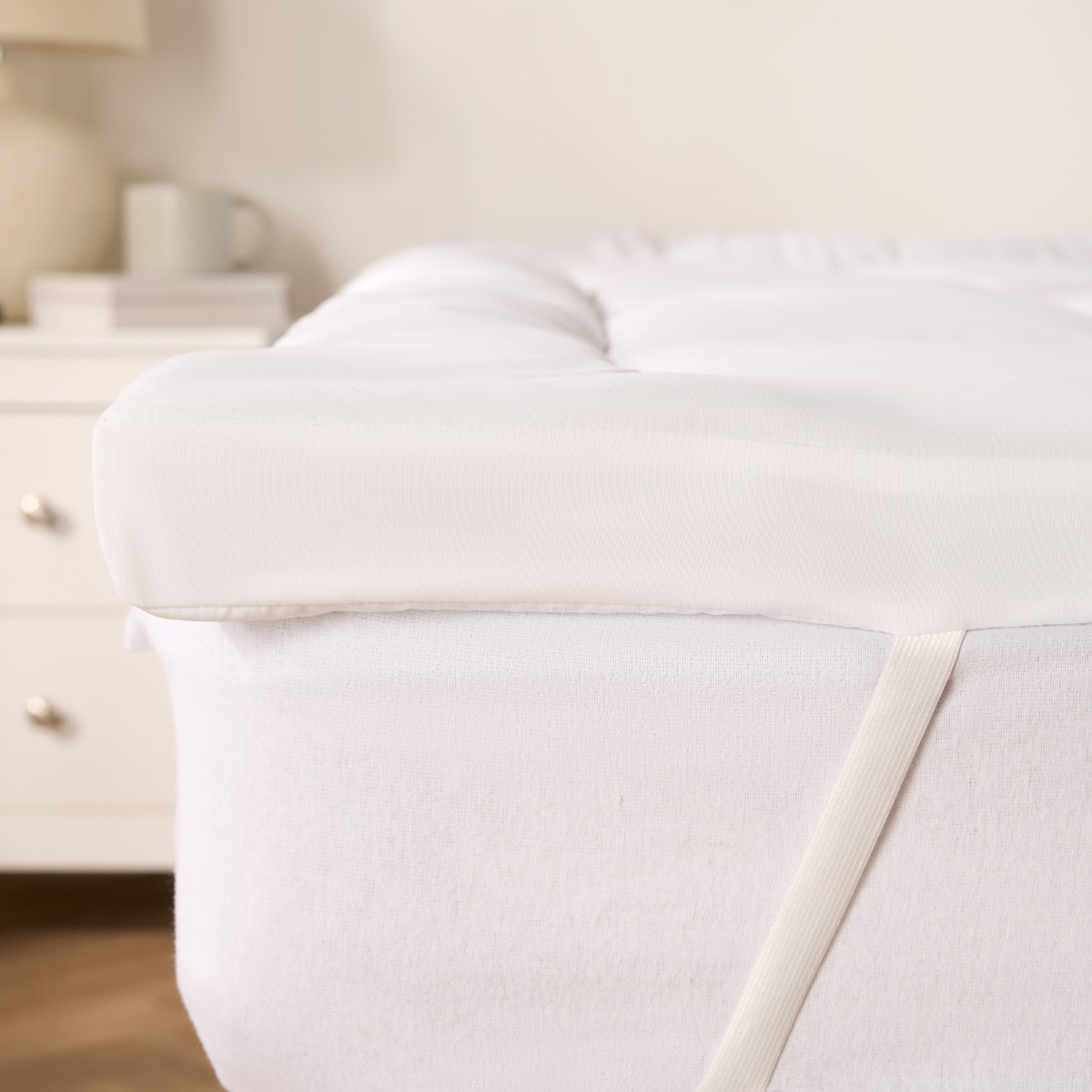 OHS Luxury Deep Fill Mattress Topper, White - King>