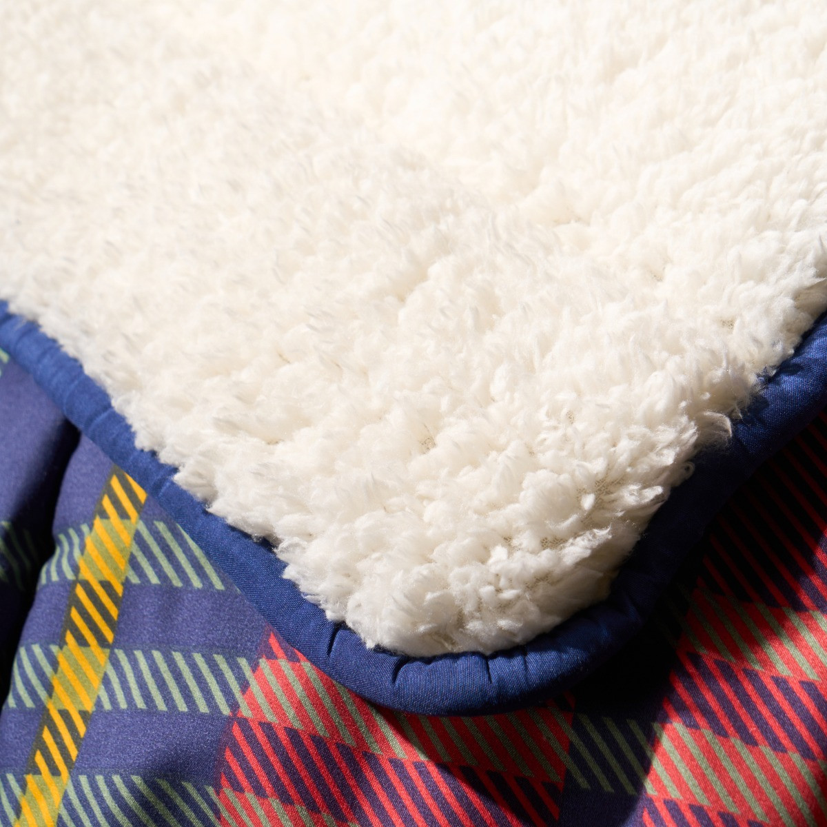 OHS Coverless Sherpa Reversible 10.5 Tog Duvet Set - Red/Navy>