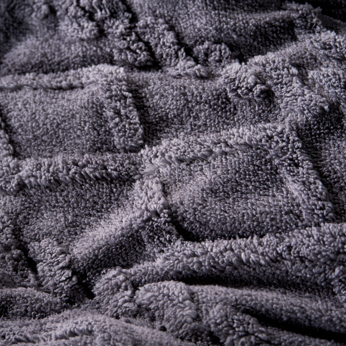 OHS Coverless Cable Knit 10.5 Tog Duvet Set, Grey - Single>