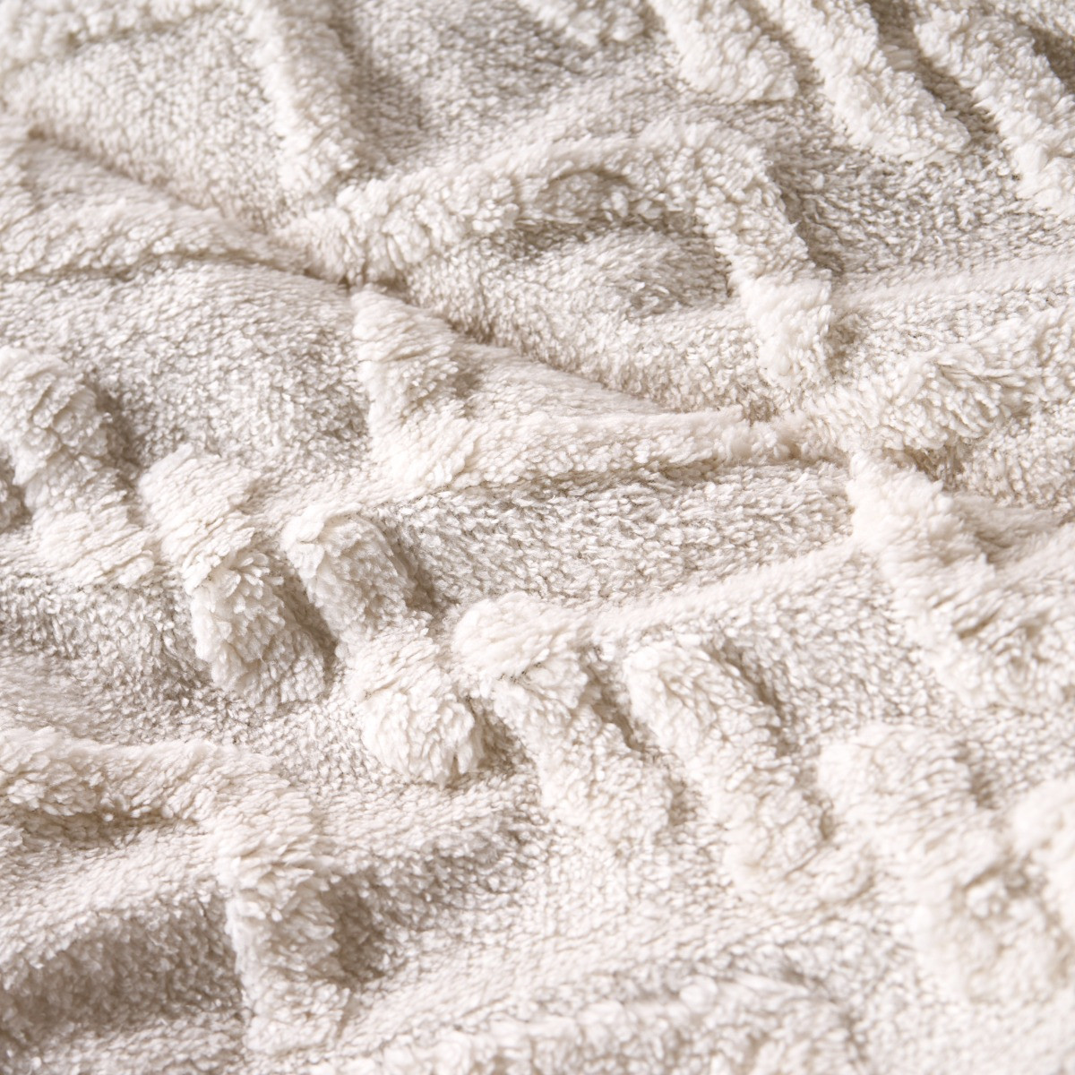 OHS Coverless Cable Knit 10.5 Tog Duvet Set, Cream - Double>