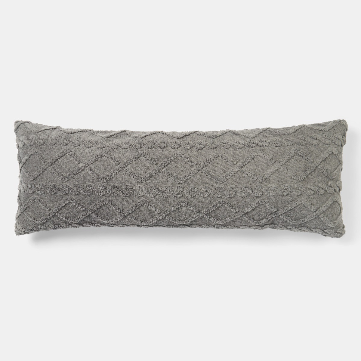 OHS Cable Knit Bolster Pillow - Grey>