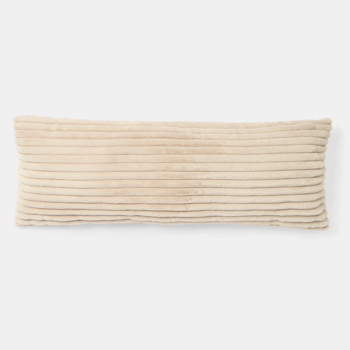 OHS Ribbed Faux Fur Bolster Pillow - Natural >