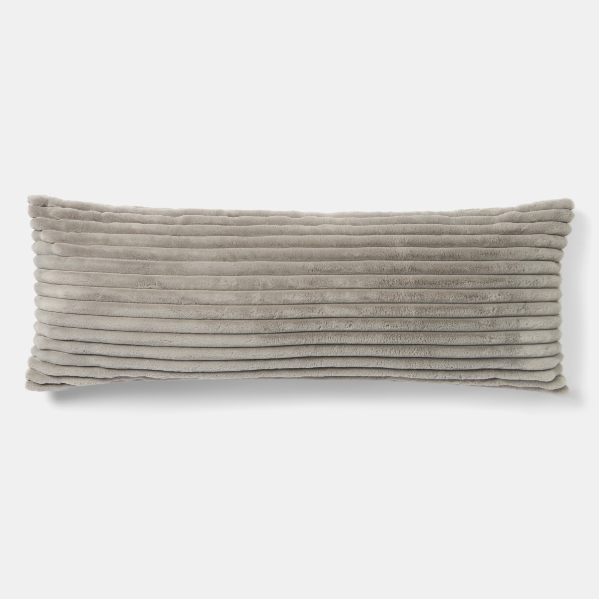 OHS Ribbed Faux Fur Bolster Pillow - Grey>