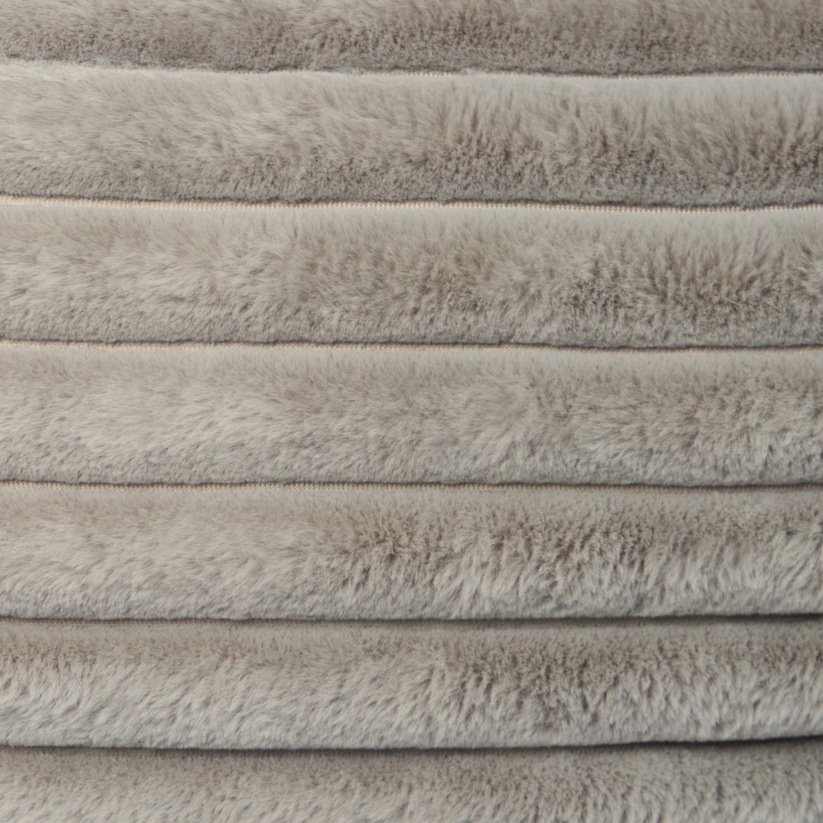 OHS Ribbed Faux Fur Bolster Pillow - Grey>