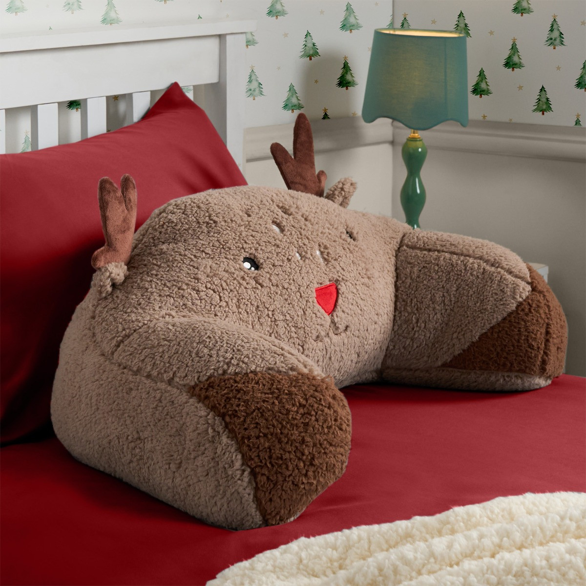 OHS Reindeer Cuddle Cushion - Brown>