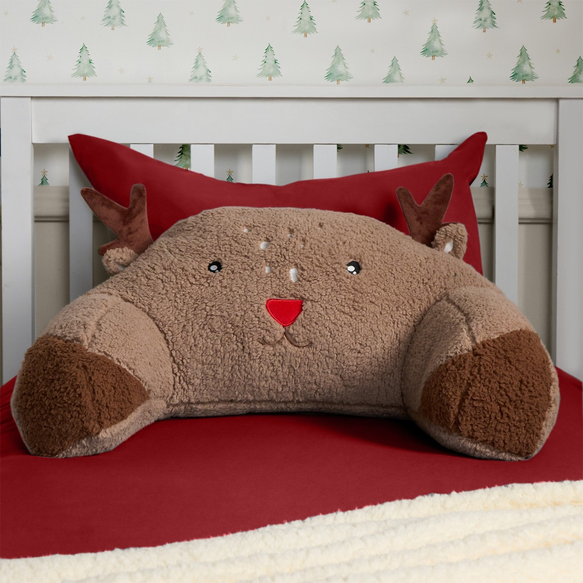 OHS Reindeer Cuddle Cushion - Brown>