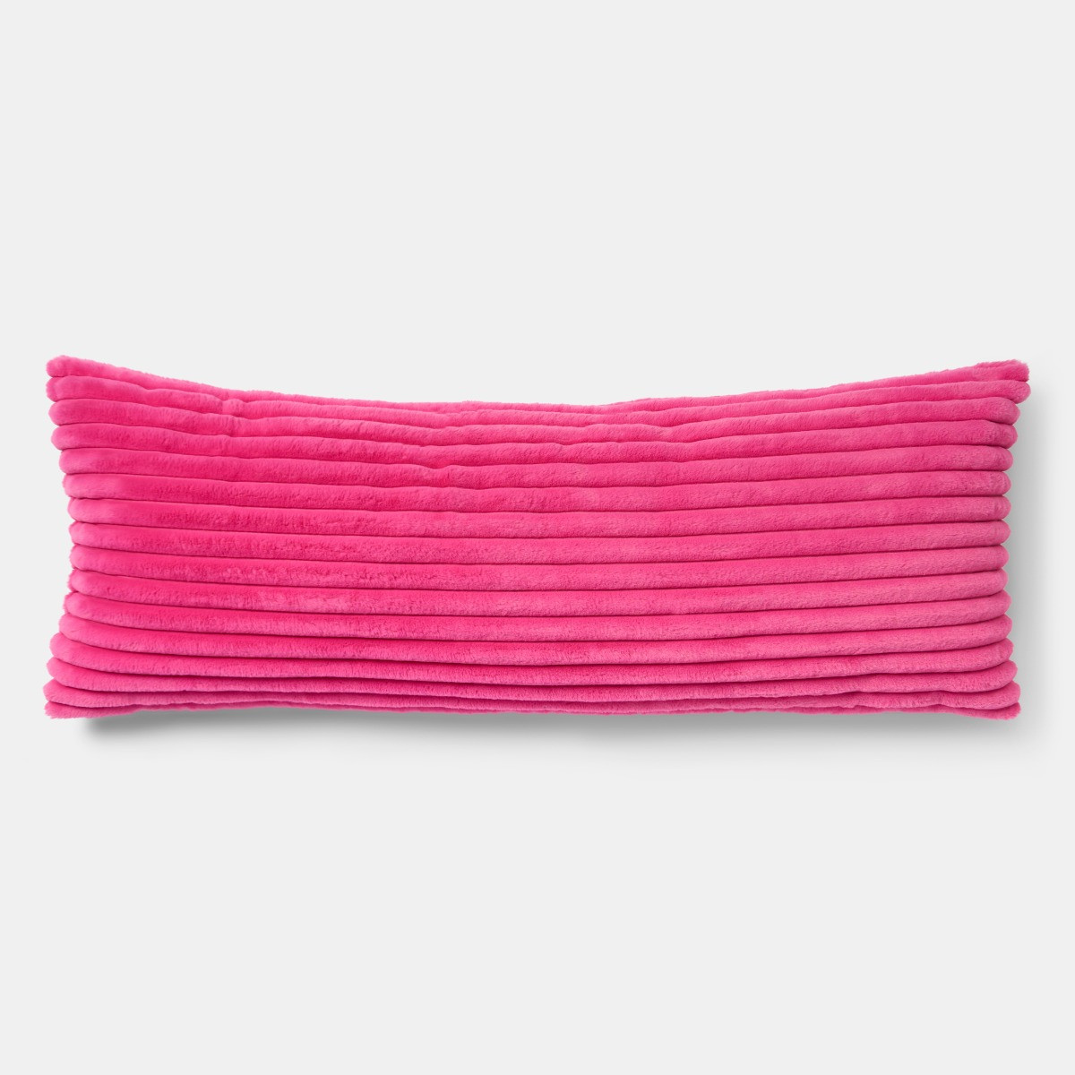 OHS Ribbed Faux Fur Bolster Pillow - Pink>