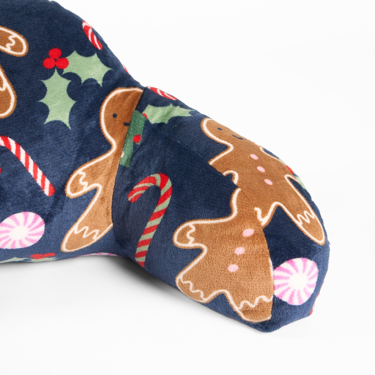 OHS Kids Gingerbread Man Fleece Cuddle Cushion - Navy>