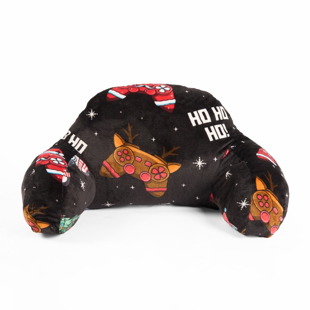 OHS Kids Christmas Gaming Fleece Cuddle Cushion - Black>