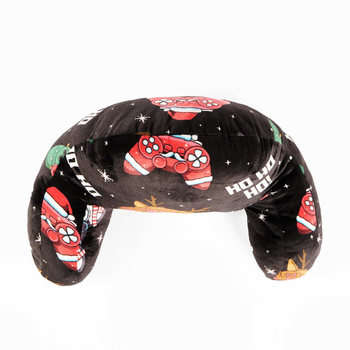OHS Kids Christmas Gaming Fleece Cuddle Cushion - Black>