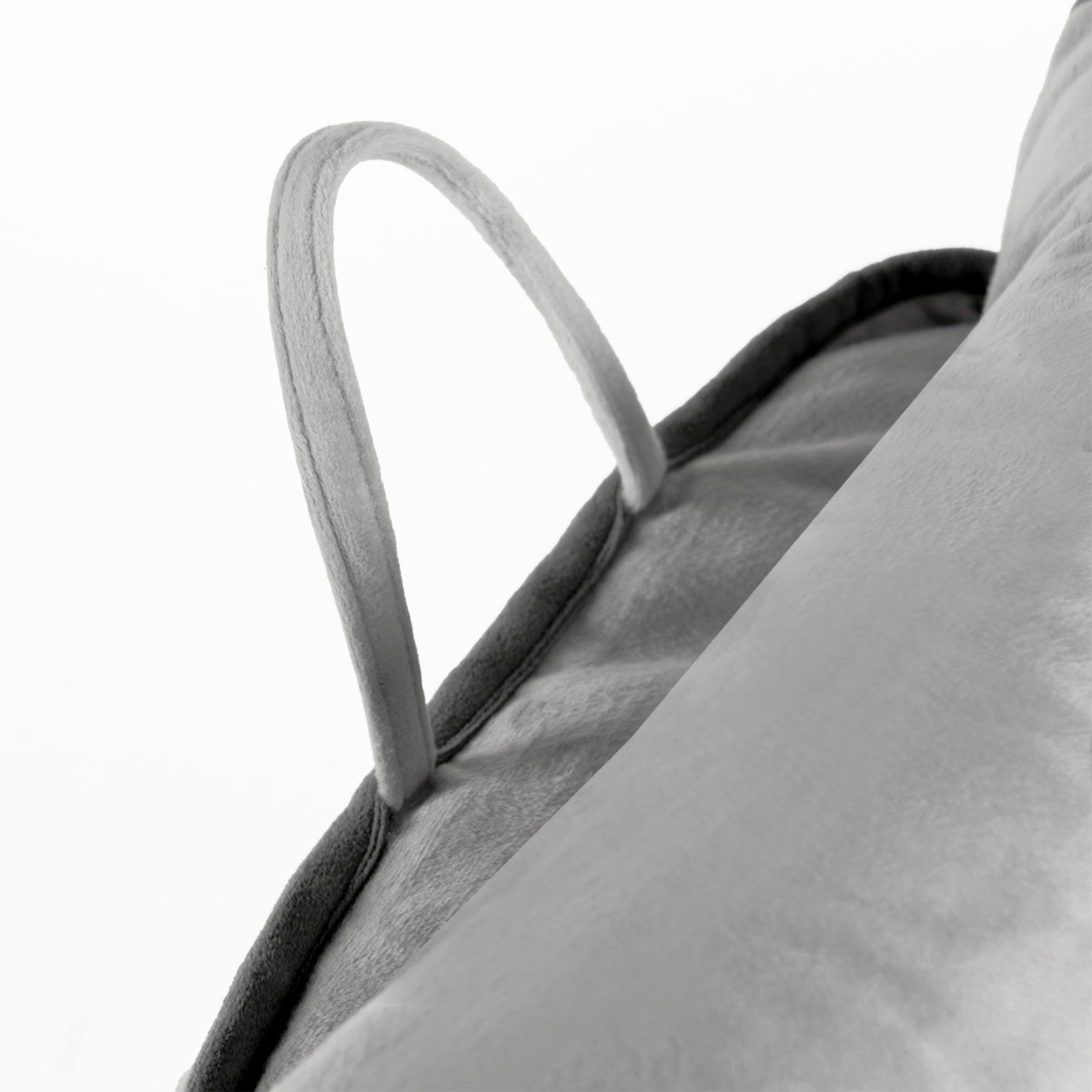 OHS Piped Edge Cuddle Cushion With Head Rest - Grey>