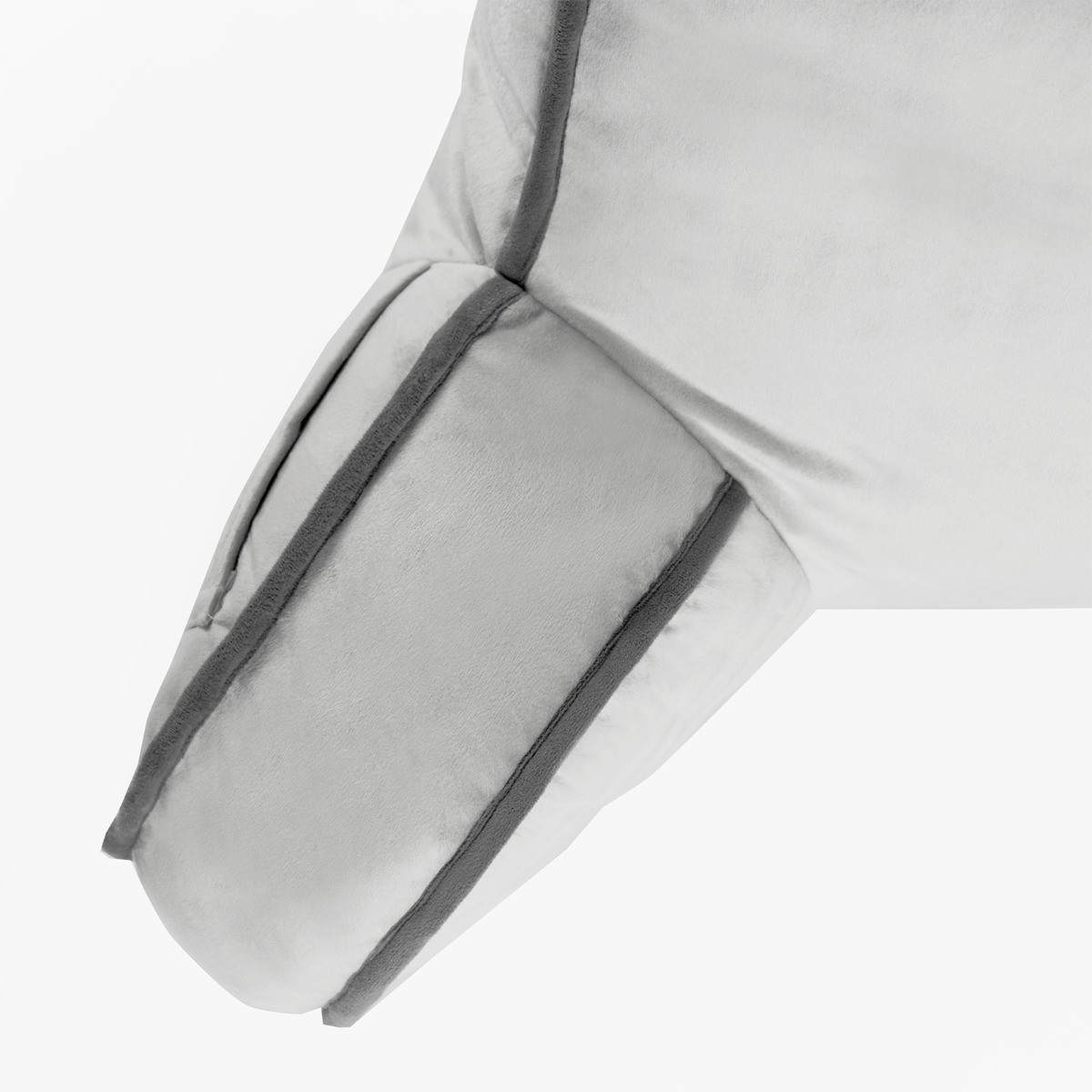 OHS Piped Edge Cuddle Cushion With Head Rest - Grey>