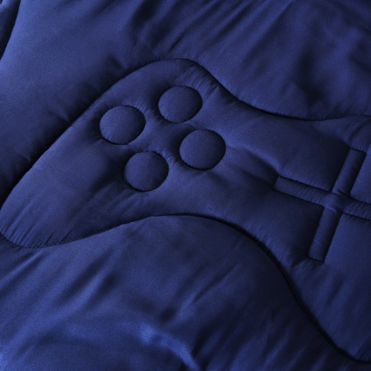 OHS Gaming Quilted Coverless 7.5 Tog Duvet Set, Navy - Single>