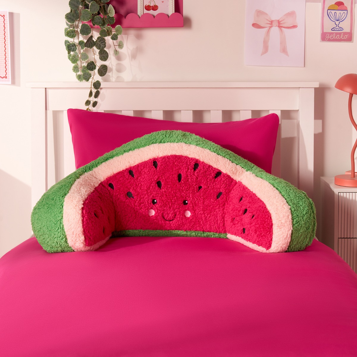 OHS Watermelon Cuddle Cushion - Green/Pink>